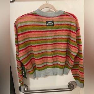 NWT Daily Drills Striped Knit Cardigan